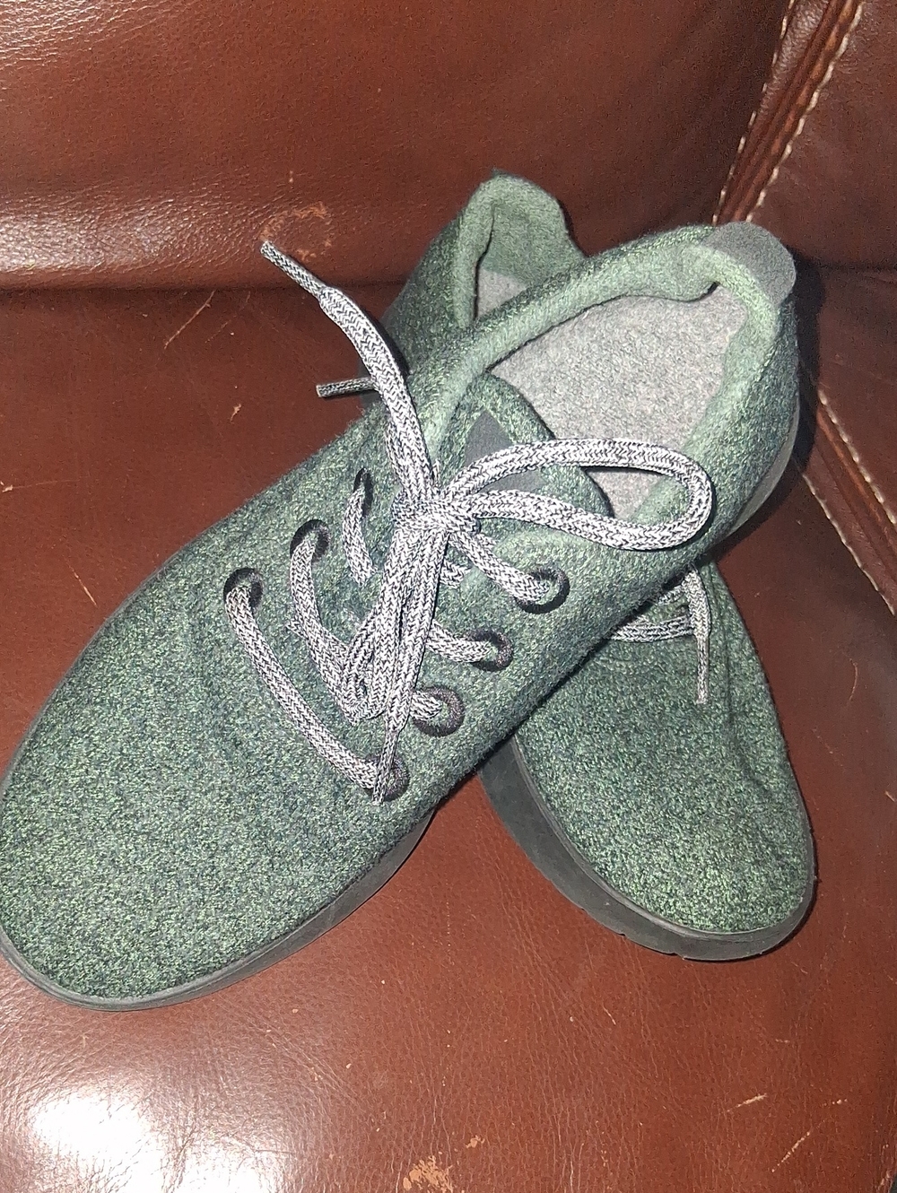 Allbirds Women Casual Wool-Textured Lace-Up Sneakers in Forest Green